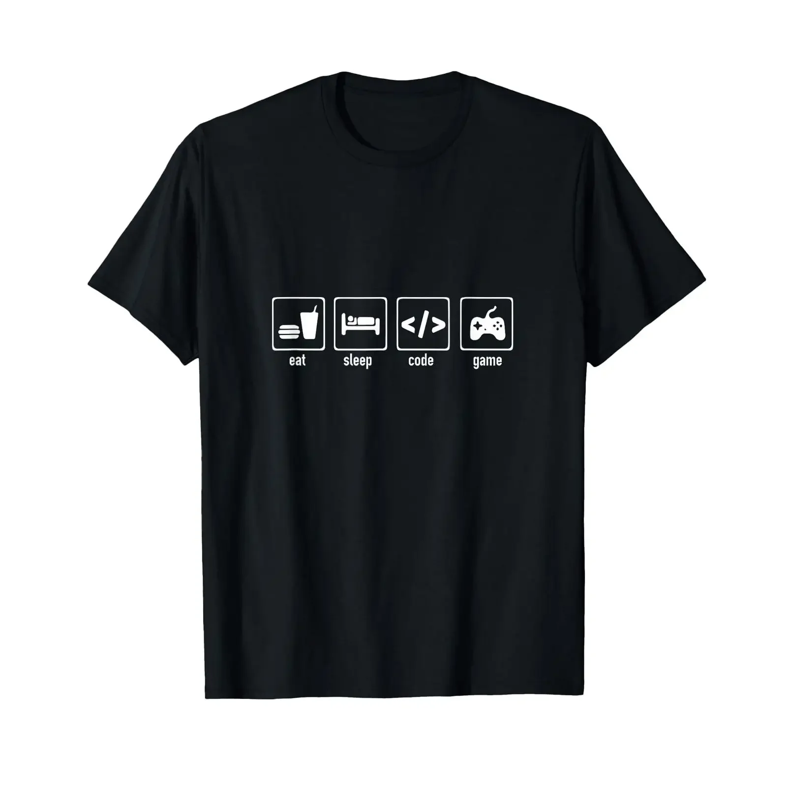 Eat Sleep Code Game Programmers T Shirt vintage Washed Stylish Breathable Stretched Top For Everyday Wear Unisex Soft Versatile
