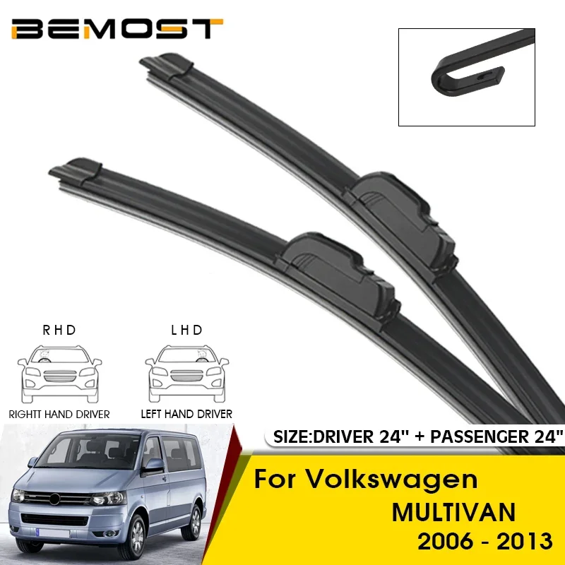 

Car Wiper Blades For Volkswagen MULTIVAN 2006-2013 Windshield Windscreen Front Window Blades 24"+24" Car Accessories