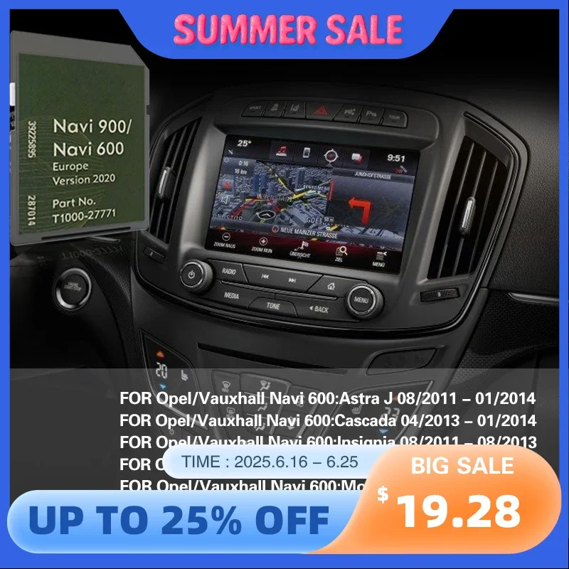 

Carte 2020 GPS Europe for Opel Maroc Pour Chevrolet Orlando Sat Navi 600 900 Navigation Card