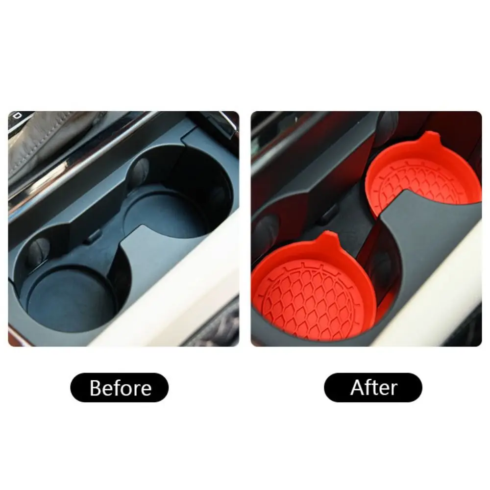 2Pcs New Silicone Car Cup Coaster Waterproof Anti-scald Car Interior Accessories Non-Slip Sift-Proof Water Cup Pad