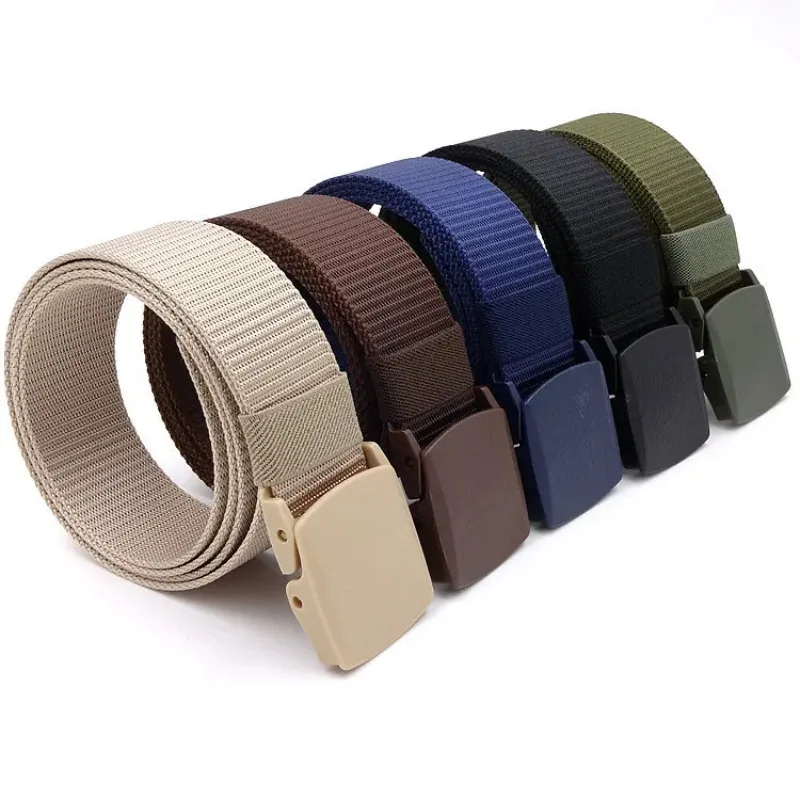 

Canvas Military Training Belt Men's Women's Automatic Smooth Buckle Belts Outdoor Tactical Nylon 3.8cm Cintos