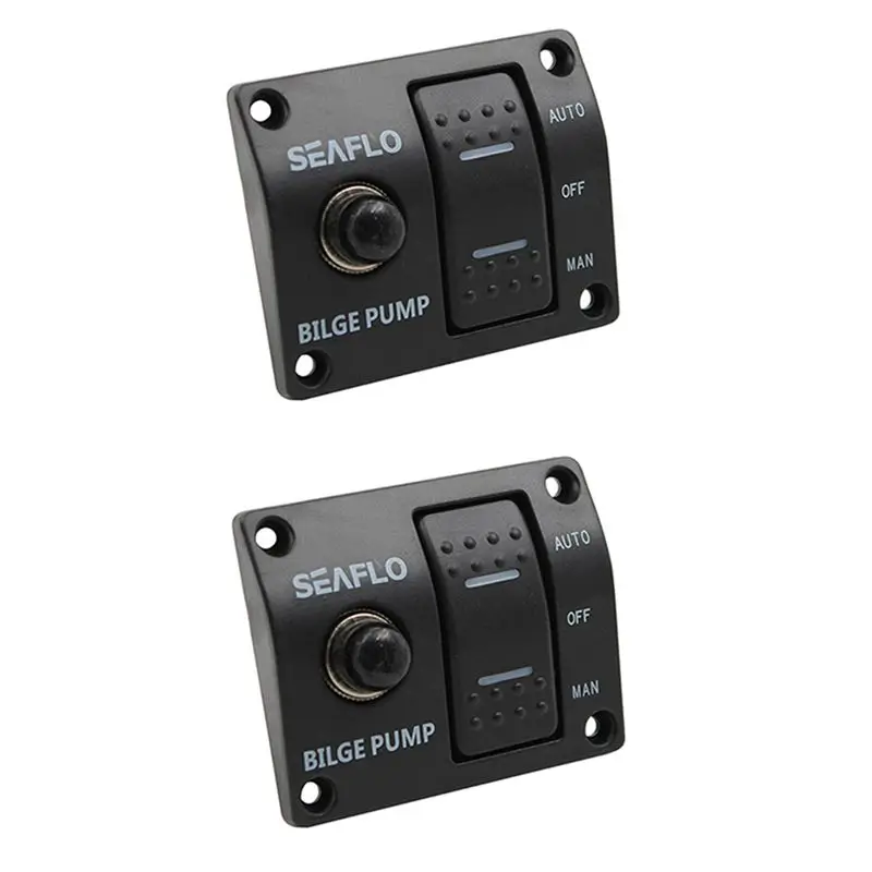 

2X Bilge Pump Control Switch Automatic Pump Marine Panel Switch 3-WAY Switch Panel For Bilge Pump-A08Q
