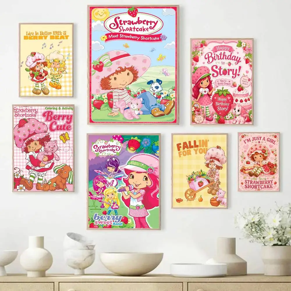 S-strawberry-shortcakeS Classic Anime Poster Waterproof Paper Sticker Coffee House Bar Room Wall Decor