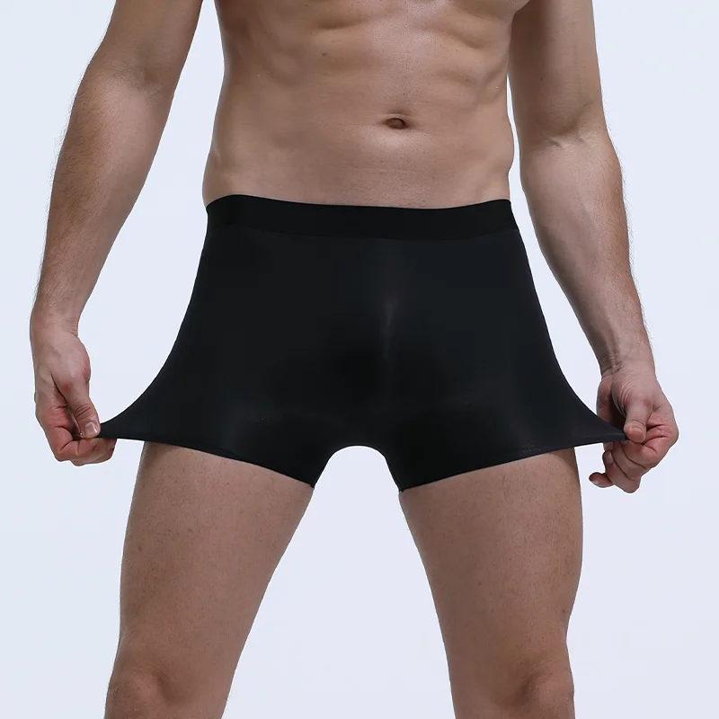 1 Pc Mens Boxer Shorts Ice Silk Men Panties Seamless Sexy Underwear Man Underpants Panties Male Ultra-thin Breathable Briefs