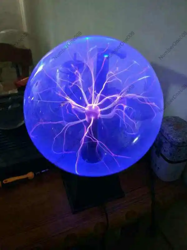 20 Inch Plasma Ball Lightning Lamp Touch Sensitive Electrostatic Glow Ball for Party Science Decor Red Blue Light