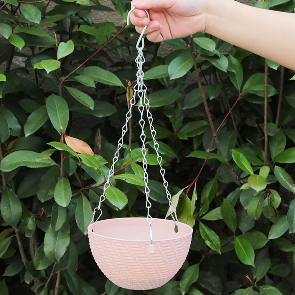 Indoor Outdoor Hanging Basket in PP Material Featuring Drainage Holes and Balanced for triple Chain Support 15 9cm Size