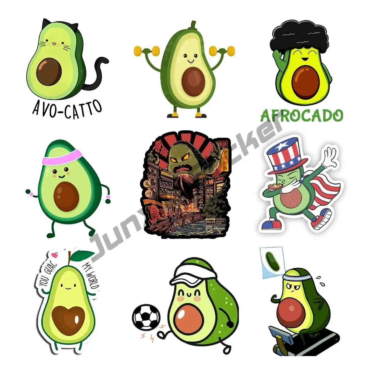 

Cartoon Avokiller Car Sticker Cat Vegan Funny Monster Japan Decal JDM Rear Windshield Trunk Waterproof Decoration