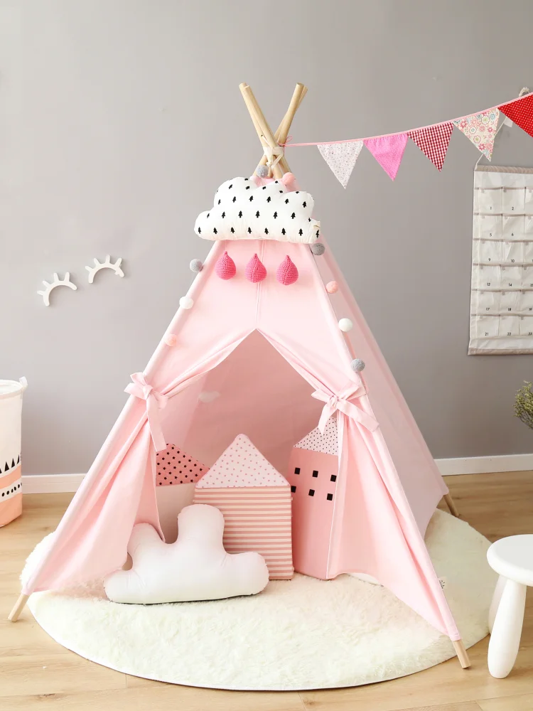 Hxl Children's Tent Game House Small Tent Castle Toy House for Babies 100% Cotton Canvas