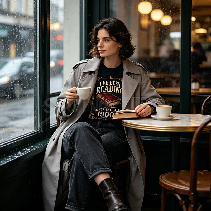 Ich habe seit den späten 1900er Jahren gerne gelesen - Lustiges Buchliebhaber-T-Shirt Y2K Vintage Reader Grafik-Spruch-T-Shirt Kleidung für Frauen Männer Geschenk – Detail 5