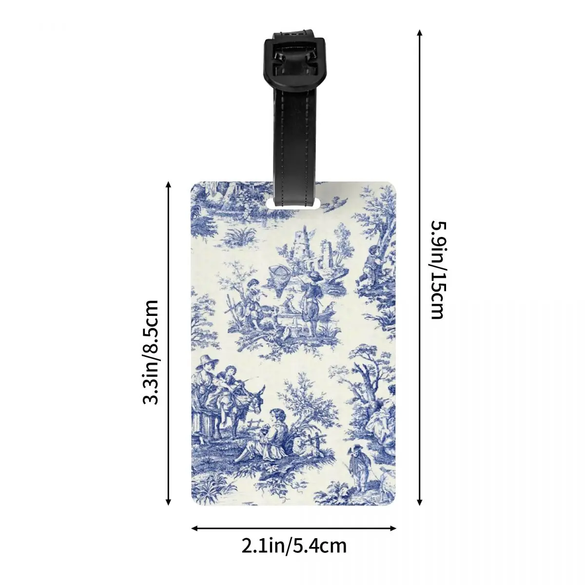 Marineblau Toile de Jouy Muster Gepäck anhänger Privatsphäre Schutz traditionelle Frankreich Kunst Gepäck anhänger Reisetasche Etiketten Koffer