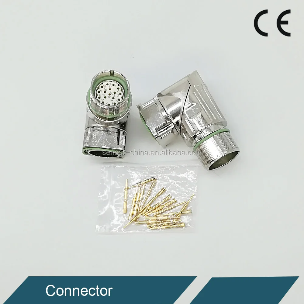 Conector macho da flange M23 do conector do codificador do servo motor