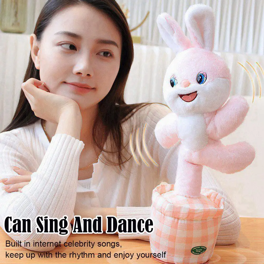 Singing Plush Toy Baby Learns To Talk, Squirms, Dances, Plays Bunny And Soft Birthday Doll, Dances Music Children's Gift, A5P1