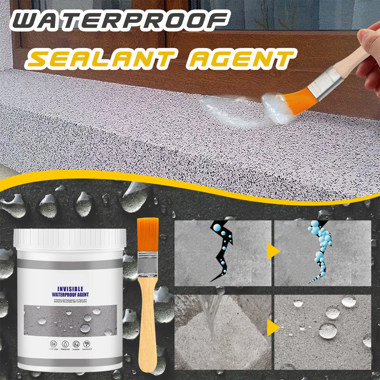 Self-spraying Anti-leak Agent with Brush Non-toxic and Environment Friendly Agent for Sealing Any Cracked Surfaces