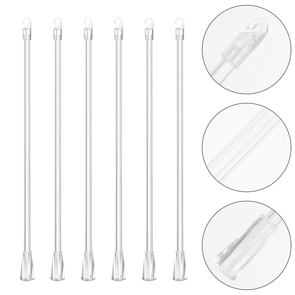 

6Pcs 15inch Clear Blind Wand Replacement Rod for Vertical Blinds Precision Made Plastic Easy DIY Installation Universal