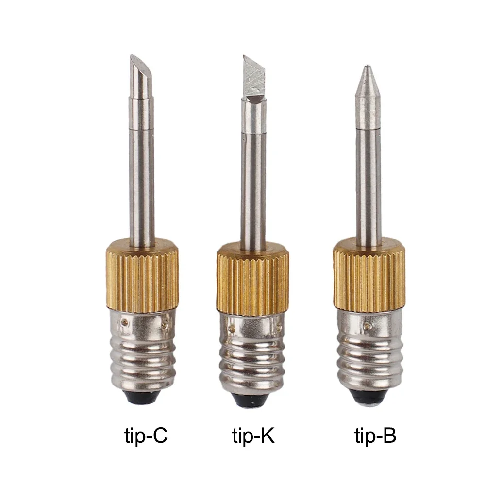 

1651 1/3pcs E10 Interface Soldering Iron Tips Steel Welding Tips USB Soldering Tip Set B C K Type Soldering Tools 50mm