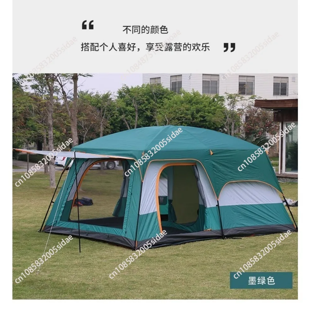 Extra Large Tent 10-12 Person(B),Family Cabin Tents,2 Rooms,Straight Wall,3Doors and 3 Windows with Mesh,Waterproof,Double Layer