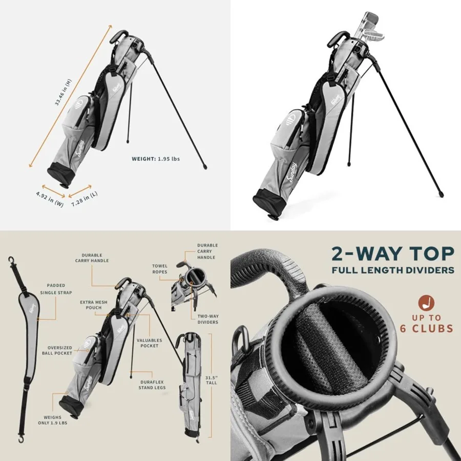 The Original Lightweight Bag with Stand Easy to Carry, Durable Pitch Putt Bag for Driving Range, Par 3 Executive Courses