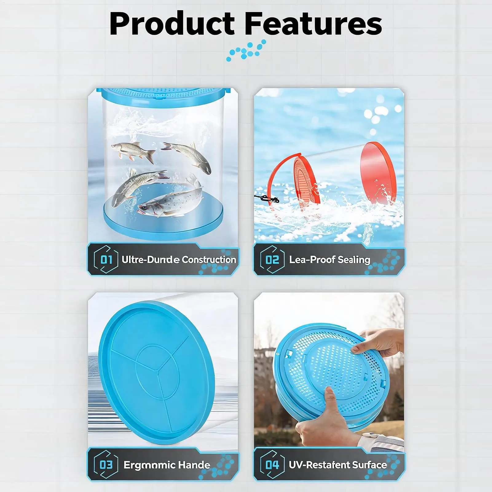 Portable Fish Tank Portable Clear With Lid Leak-Proof Catching And Release Fish Tank For Beach Swimming Pool Lake River