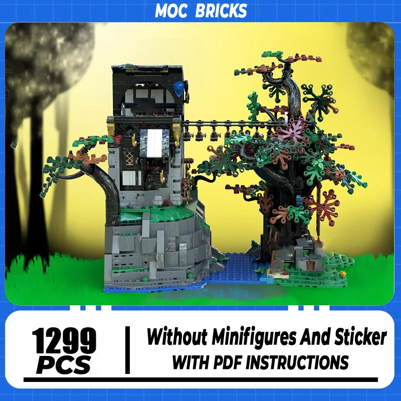 

Строительные блоки Moc, пересечение реки, коттедж, лесные люди, модель замка, технология, сборка кирпичей, средневековая игрушка, подарки для заключения