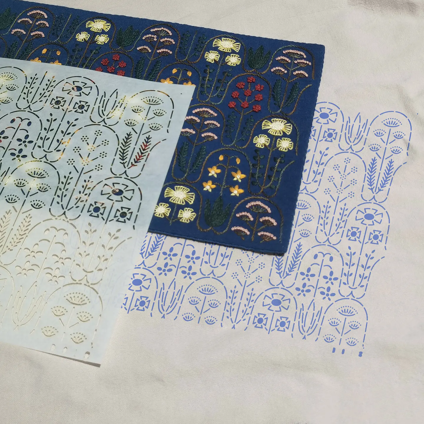 Handmade Soft Template Embroidery Flower Pattern Tea Mat Stencil Reusable Hollow out Tracing Paste for DIY Sewing Tools - view 4
