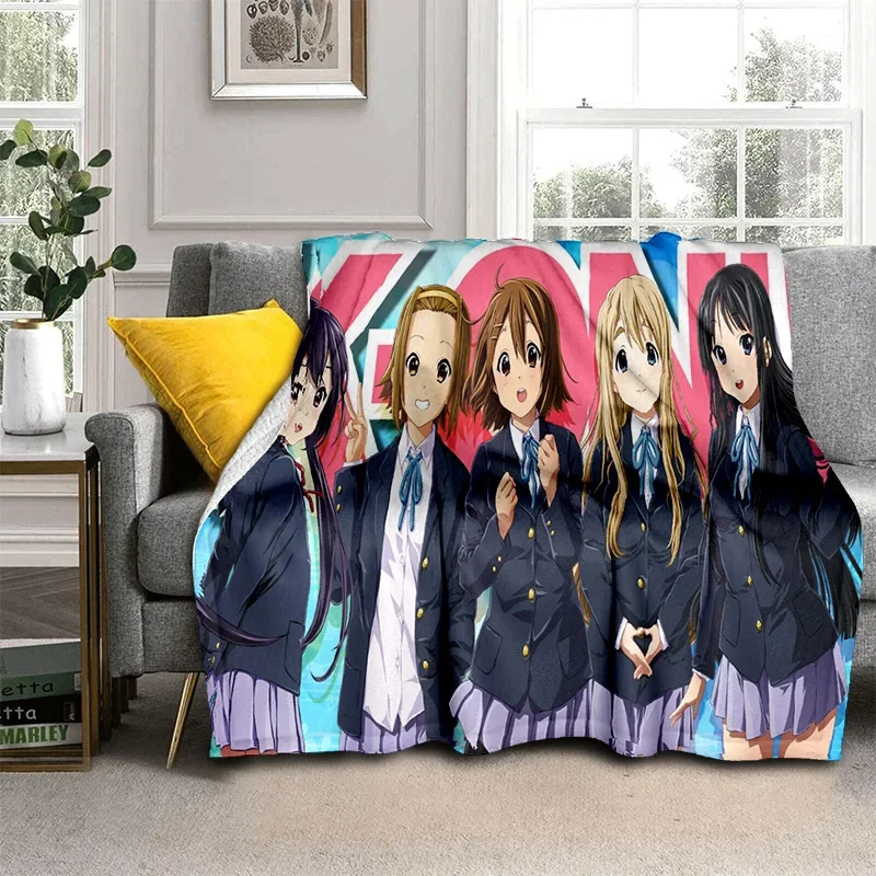 Coperta Lolita carina cartone animato K-ON per ragazze Kawaii 3D, coperta morbida per la casa, camera da letto, divano letto, picnic, copertura da viaggio, coperta per bambini