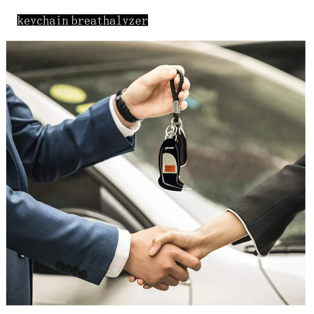 GREENWON Digital Alcohol Tester Breathalyzer Alcohol Detector LCD Display Key Chain With Mouthpiece AT-68S