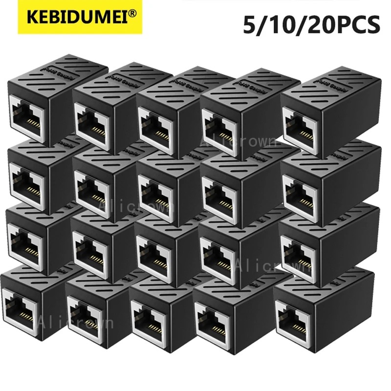 20/10/5Pcs RJ45 Coupler RJ45 Ethernet Connector Cat6 6A Cat5 5e Adapter Gigabit Network Extender Female to Female Adapter For PC
