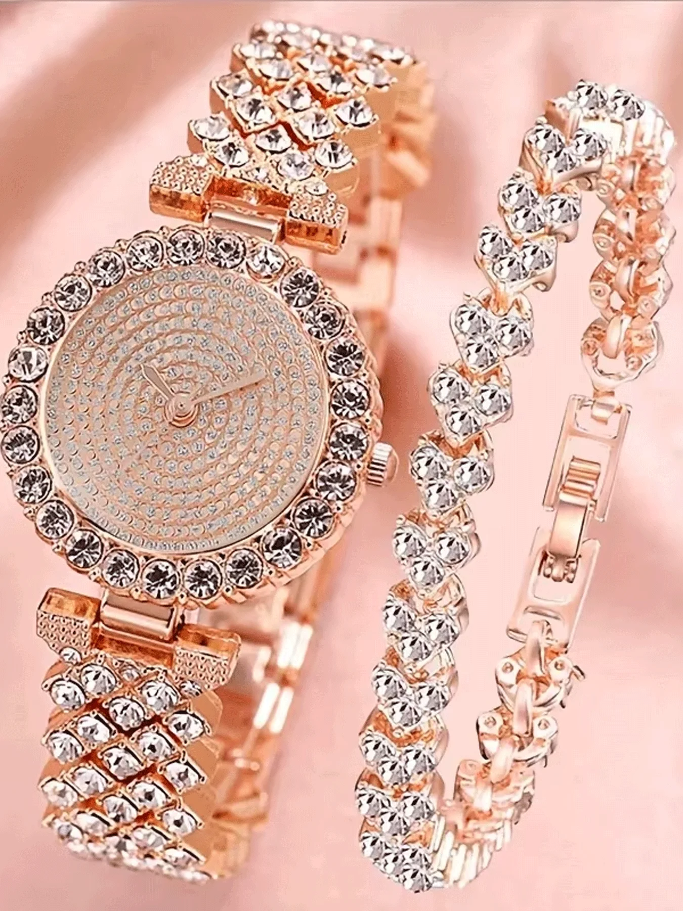 

2-piece exquisite women's watch set, fashionable quartz watch, casual watch, women's watch set