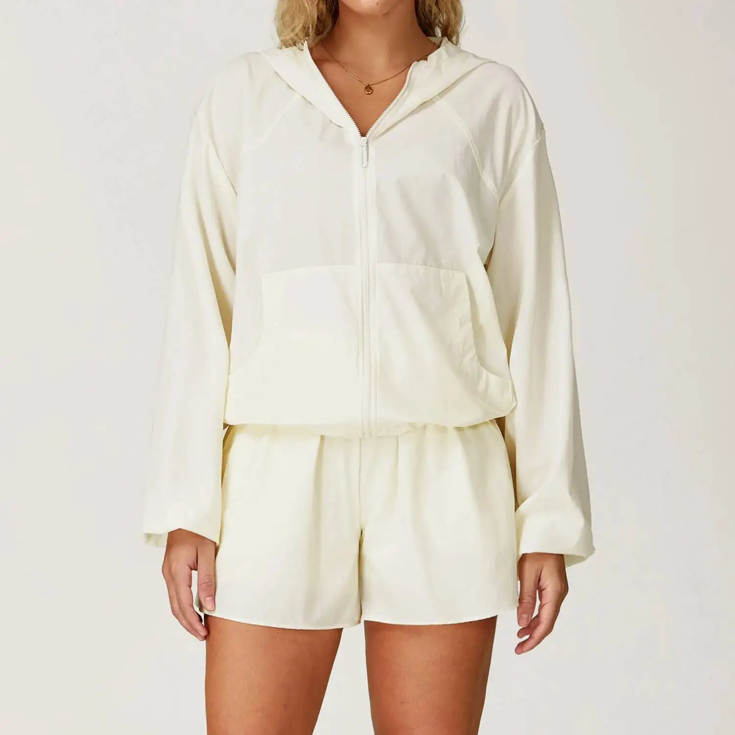 

Outdoor Sports Women Long Sleeved Yoga Breathable Hooded UV Resistant Sunscreen Jacket Top Clothes Quick Dry Zipper Jacke