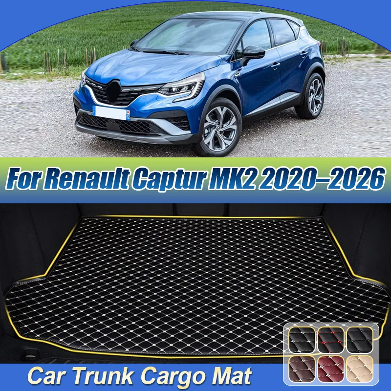 

Коврик в багажник из кожи для Renault Captur MK2 2020~2026, защитный от грязи, для хранения, подушка-коврик, аксессуары для интерьера автомобиля
