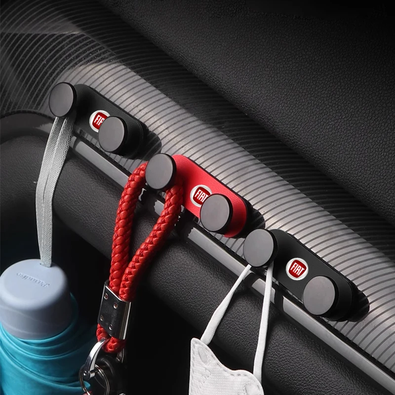 Car Logo Multi-functional Pasted Double Hook For Fiat BMW M Mercedes Benz AMG Audi Sline Renault Hyundai Volkswagen Suzuki MINI