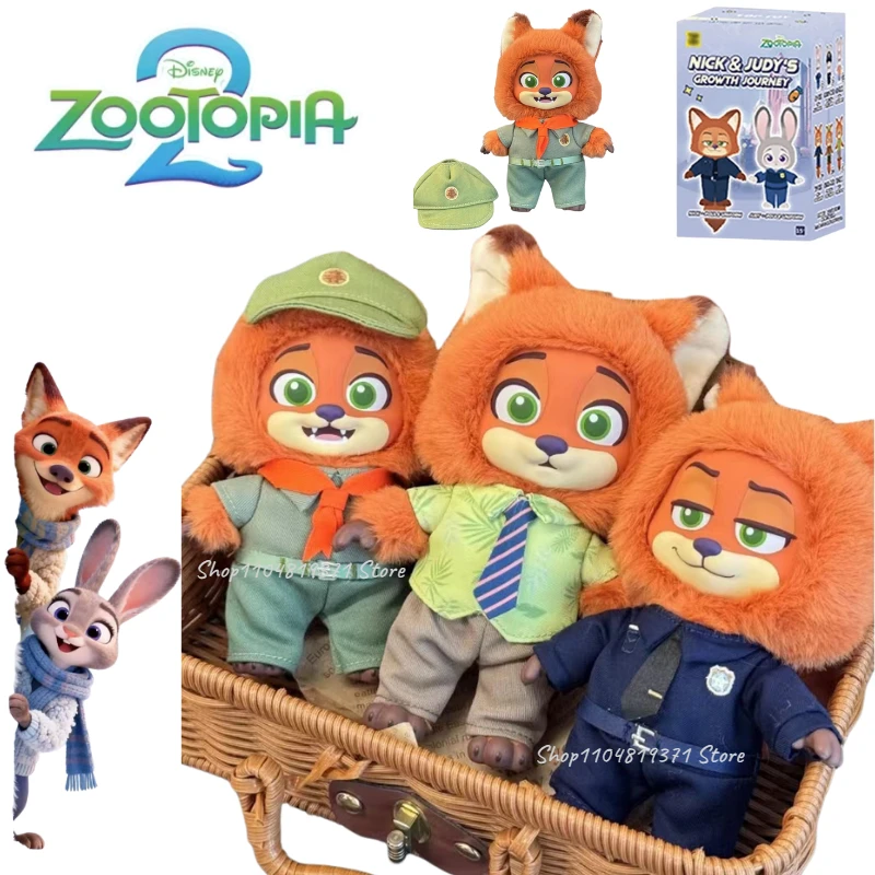 

Disney Zootopia Nick Judy's Growth Journey Series, плюшевая слепая коробка, милый мультфильм, изысканная модель, орнамент, сюрприз, Mysterybox, подарок