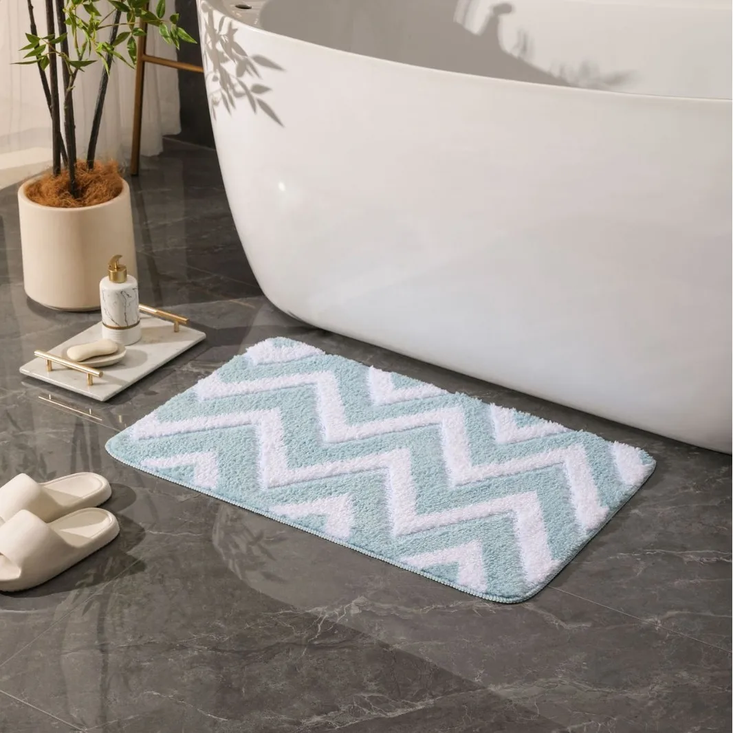 VIKAMAins Luxury-Inspired Bathroom Flannel Floor Mat, Water Absorbing Entryway Shoe Rug Bedroom Carpet, Home Decoration