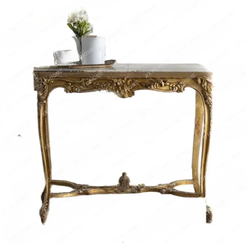 country  retro old carved marble countertop decoration table