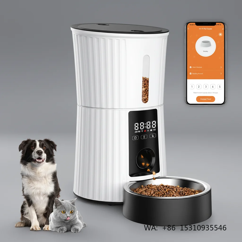 2026 Local Stocks Automatic Wifi Smart Pet Feeder 4L Timing Microchip Dog & Cat Dispenser Auto Plastic Feeders
