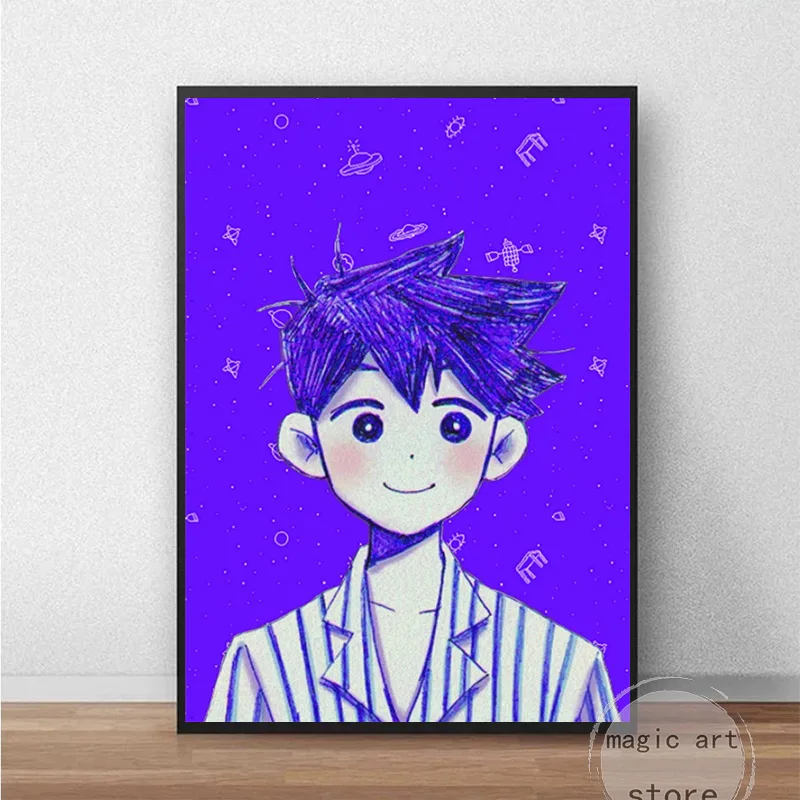 Horror Anime Style Video Game Omori Main Character Game Scene Art Poster Canvas Painting Wall Print Picture Room Home Bar Decor