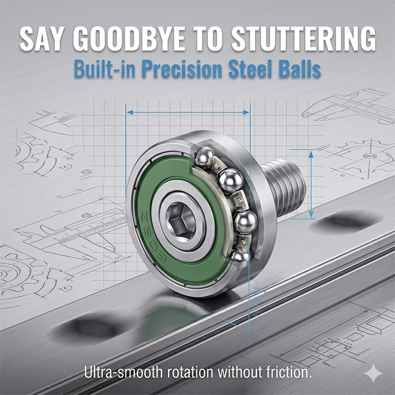 10pcs 16mm External Thread Ball Bearing Wheel 625RS JS62516-5C2L6M5 Metal Guide Pulley 16mm 3D Printers Robotics Bolt Bearing