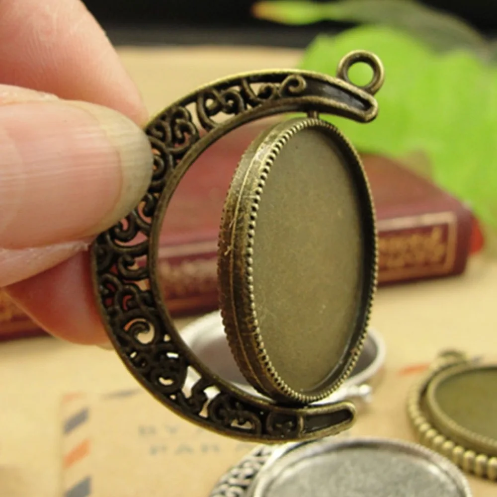 REGELIN – pendentif en Cabochon, 10 pièces, taille intérieure 18/20/25/30mm, Rotation Double face, couleur Rhodium/Bronze, Cabochon, réglage de la Base, breloques