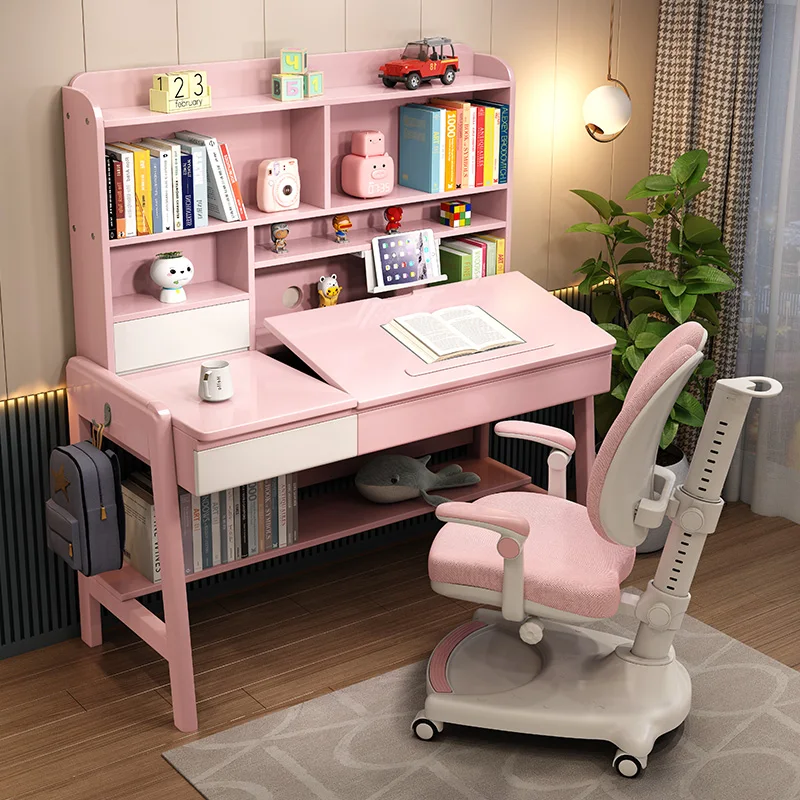 Solid wood children's Xi table home primary school writing chair set bedroom