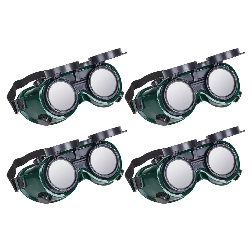 4 قطعة نظارات لحام الوجه متابعة نظارات السلامة لحام حماية العين قابل للتعديل صالح الإشعاع الرش مكثفة ضوء درع