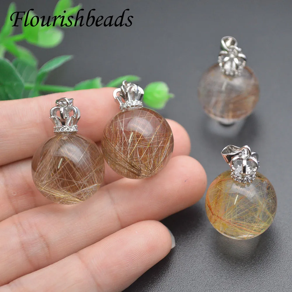 20pc Good Quality Crown Shape Pin Style Metal Bead Caps Bail fit Hole Pearl Stone Pendant Making Jewelry Accessories