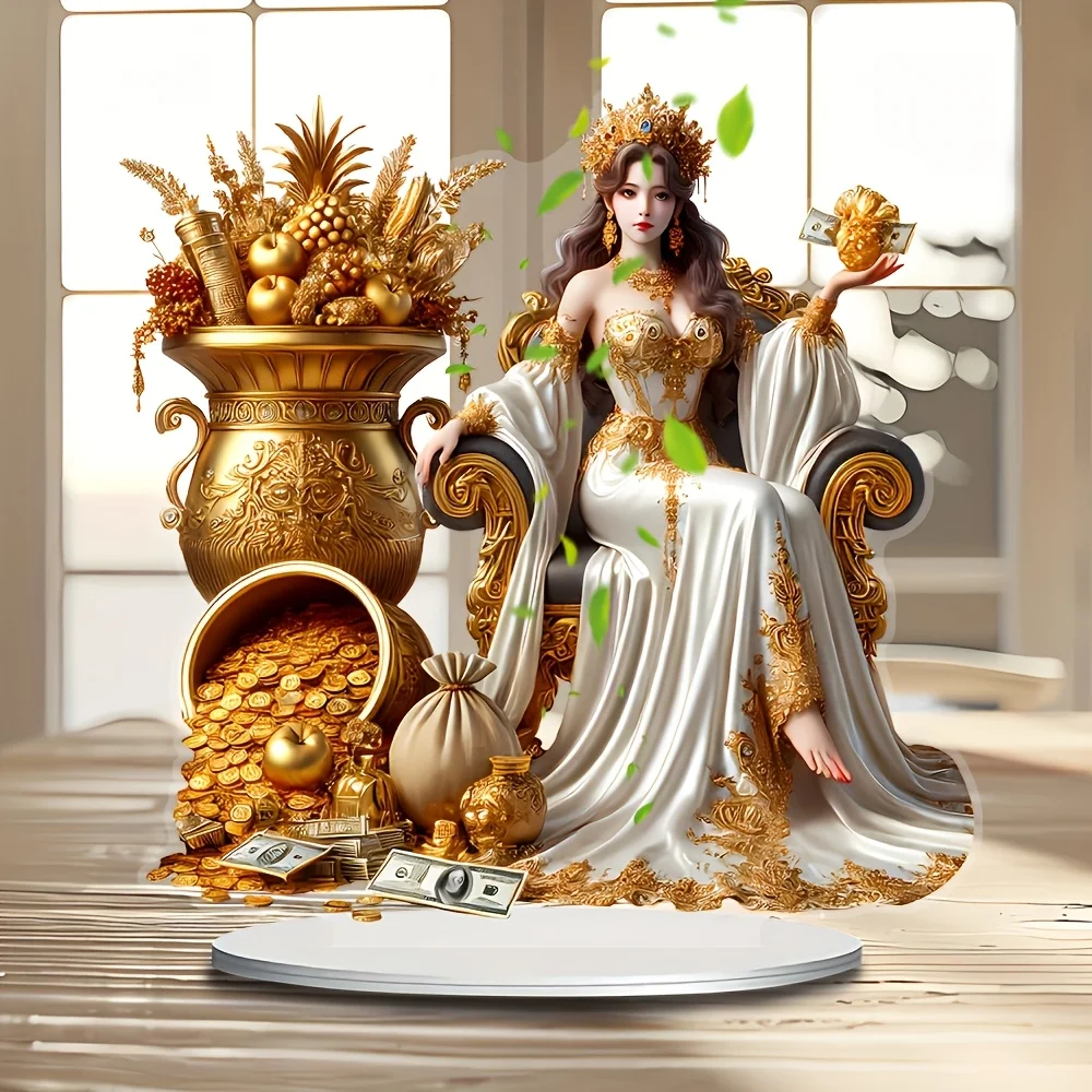 2D Flat Ornament/Bohemian Fortune Muse Decorative Logo/2D Tabletop Ornament
