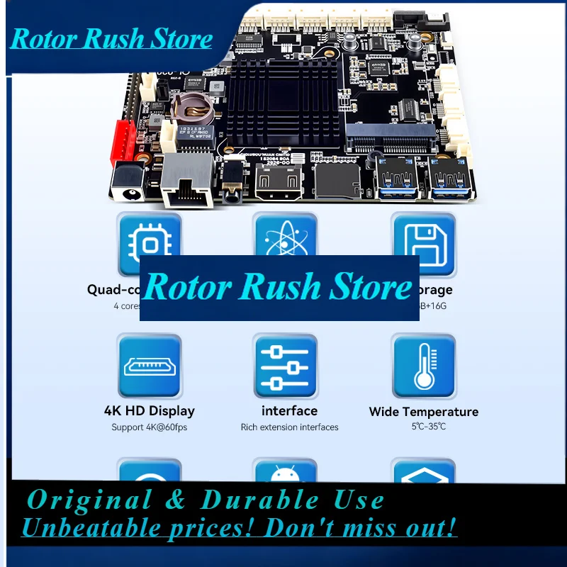 RoRuSHigh Quality Rockchip RK3568 ARM Board Industrial Linux Chipset Embedded WiFi Android 11.0 Motherboard For Commercial Displ
