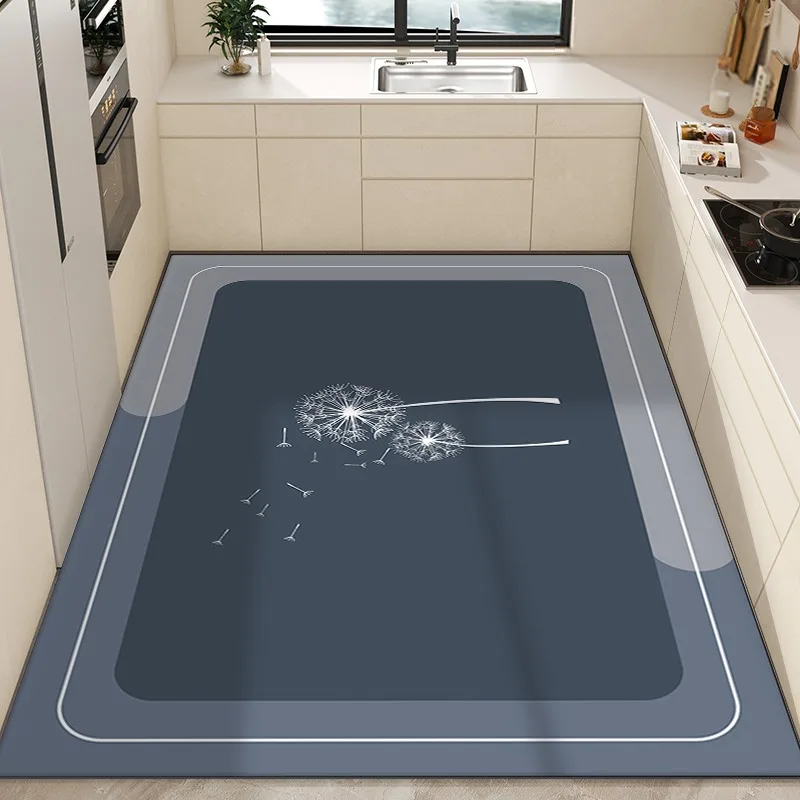 Kitchen Floor Mat Pvc Anti-slip and Oil-proof Washable Leather Rugs Waterproof Large Size Carpet Plaid Alfombra De Cocina 주방 카펫