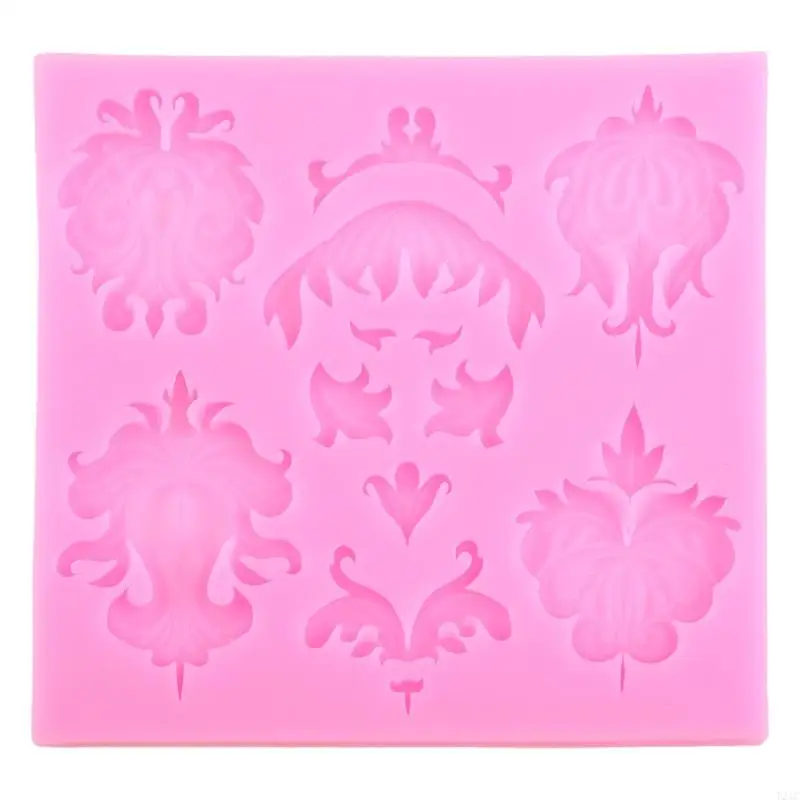 

T21C for Creative Baroque Lace Fondant Cake Silicone Mold Pastry Chocolate Mould Candy Mold DIY Baking Tool