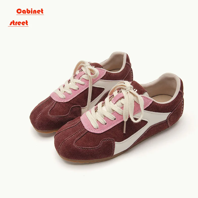 

Women Casual Sneakers Real Leather Breath Mesh Flats Athletic Flat Shoes Leisure Low Heels Tennis Daily Dress Platform Pumps