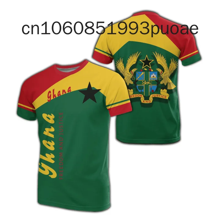 Ghana Flag Map 3D Printed T Shirt For Men Clothes Casual Kids T-Shirt GHA National Emblem Tshirt Sport Male Jersey Africa Tops