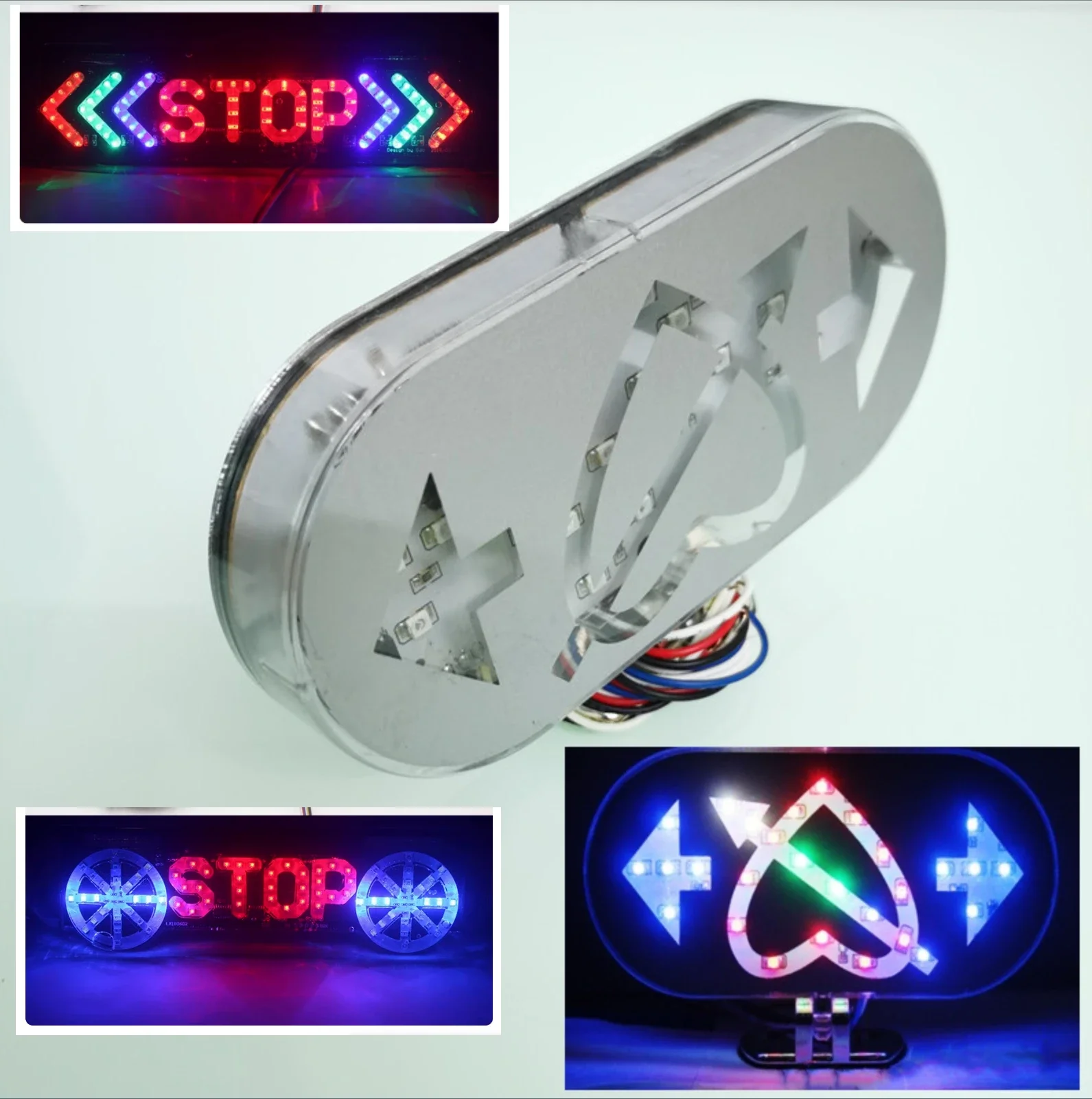

Electric Pedal Motorcycle Modified Color Taillights Turn Signal 12V Flashing LED Brake Lights