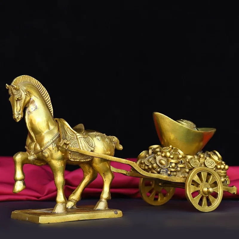 Brass Malaya ingot ornament, finely crafted bronze ware, separate Malaya ingot, Malaya golden carriage, bronze horse, treasure b