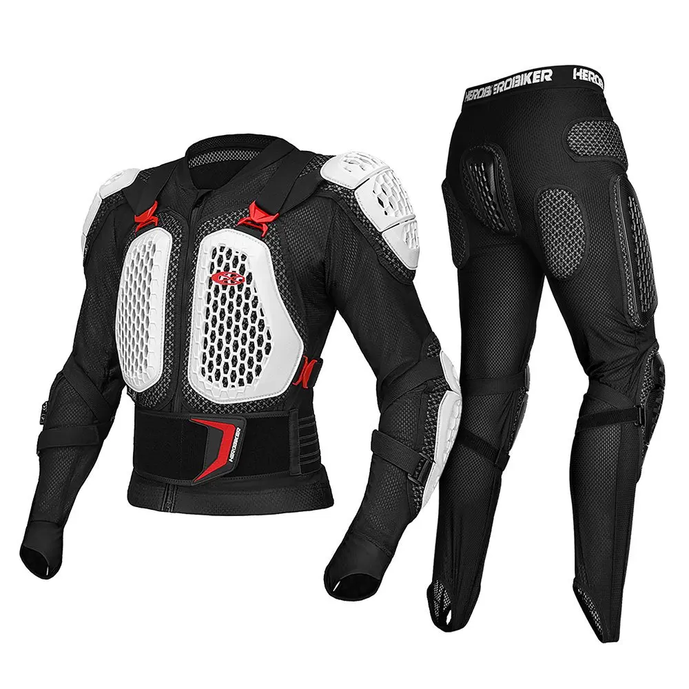 

Летняя мотозащита для мотокросса: комплект для бездорожья (куртка и брюки) с CE-сертификацией, защита от ударов, подкладка для груди и спины